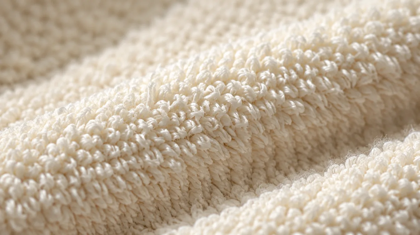 Macro della spugna in cotone pettinato: le anse fitte del pelo in controluce